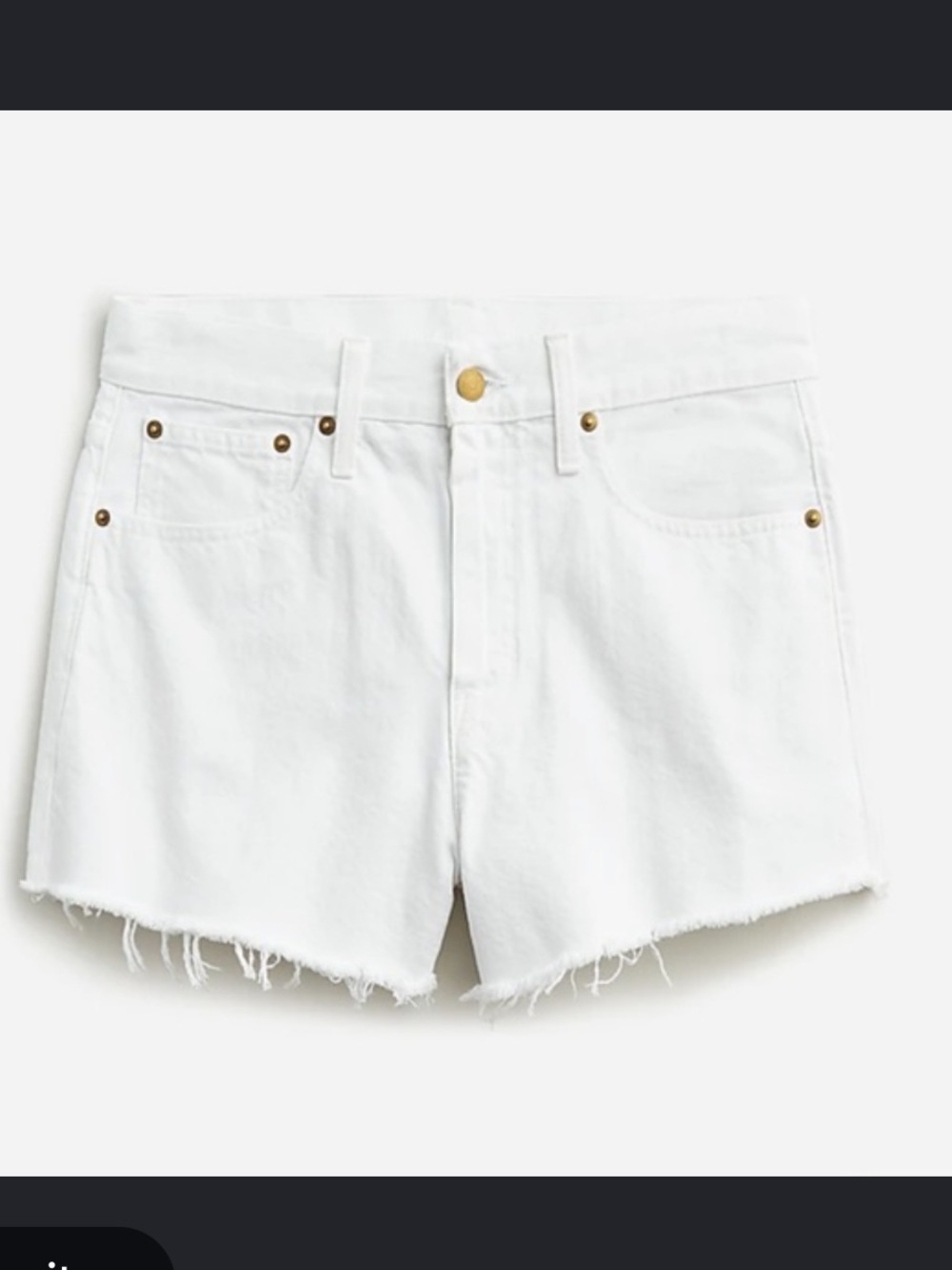 BOGO!! NWT CREW Relaxed Denim High Rise Short in White - Picture 2 of 10